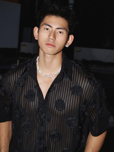 Camisa Floral 3D de Manga Corta Estilo Industrial - Image 13