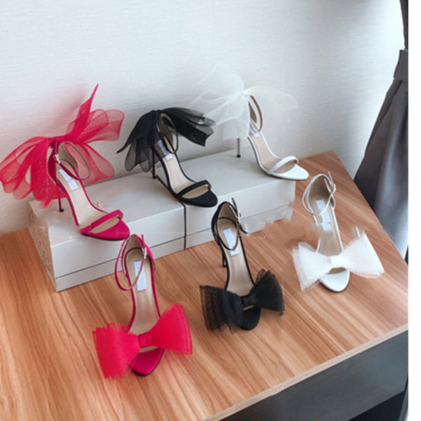 Sandalias Stiletto con Moño de Satén