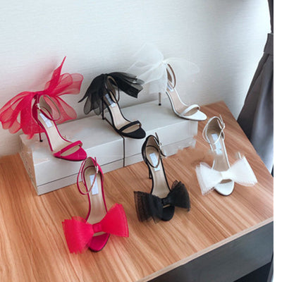 Sandalias Stiletto con Moño de Satén