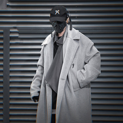 Abrigo Tipo Trench Largo para Hombre - Diseño Holgado y Casual - Image 4