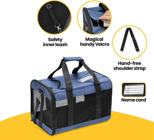 Transportín Portátil Plegable para Perros y Gatos - Bolsa de Viaje Respirable - Image 11
