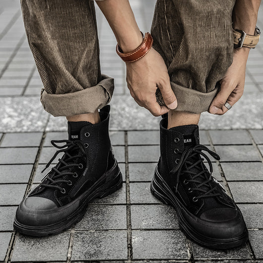 Zapatillas de Lona para Hombre con Suela Gruesa - Primavera y Otoño - Image 13