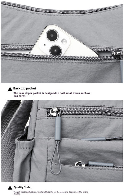 Bolsa Mensajera Casual Ligera Multicompartimento Diseño Simple - Image 21