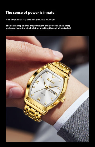 Reloj de Negocios Cuarzo Barril Auténtico para Hombre - Image 19