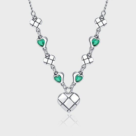 Collar Cadena Clavícula Circonio Verde Estilo Trendy Mujer - Image 9