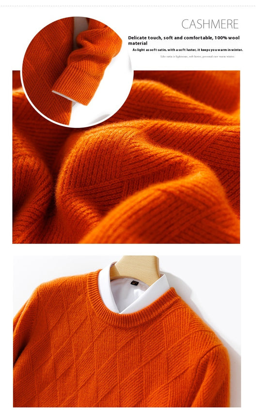 Suéter de Lana Pura para Hombre - Cuello Redondo Holgado y Acolchado - Image 22