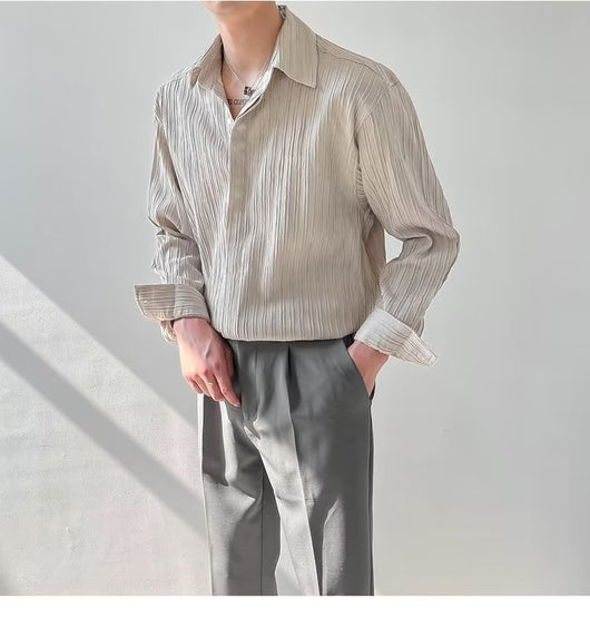 Camisa Suelta de Manga Larga para Hombre - Estilo Moderno - Image 18