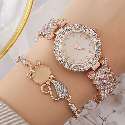 Reloj de Pulsera de Diamantes Redondos Lujo