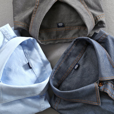 Camisa Denim Casual Holgada para Hombre con Cuello Solapa - Image 10