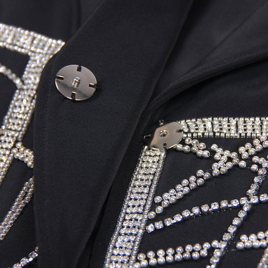 Blazer Ejecutivo para Mujer con Detalles de Diamantes y Efecto Reductor - Image 4