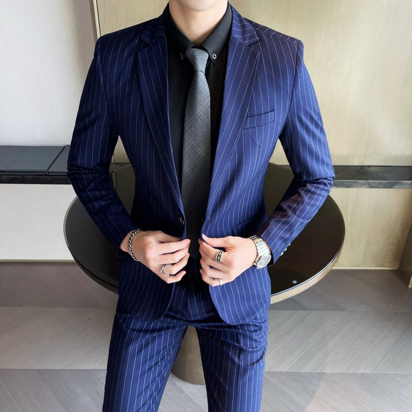 Traje Casual de Dos Piezas a Rayas para Hombre - Image 6