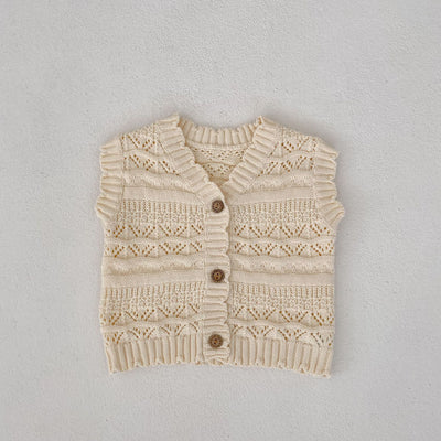 Chaleco Cardigan Tejido V-Neck para Bebés Otoño - Suéter de Punto Crochet Unisex - Image 8