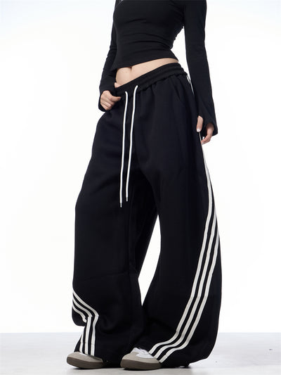 Pantalones Casuales Anchos a Rayas con Cordones - Image 14