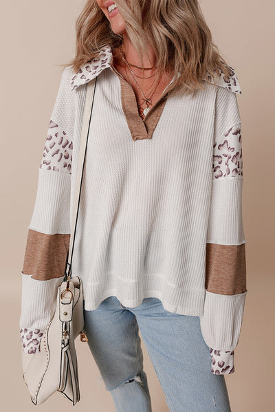 Sudadera con Capucha Estampado Leopardo y Solapa de Manga Larga - Image 13