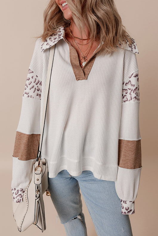 Sudadera con Capucha Estampado Leopardo y Solapa de Manga Larga - Image 13