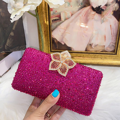 Bolso Bandolera Elegante con Flores y Diamantes para Eventos - Image 3