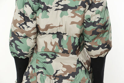 Chaqueta de Algodón Ajustada con Costuras de Camuflaje y Puños Tejidos - Image 14