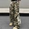 Macacão Camuflado Costurado Masculino Estilo Retrô Calça Casual Reta