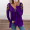 Blusa Casual para Mujer con Escote V y Mangas Caladas con Cristales