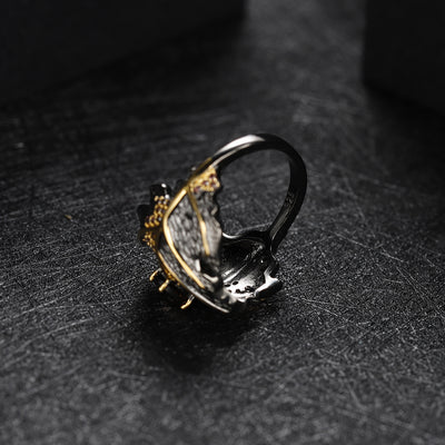 Anillo de Citrina Hoja en Plata 925 con Gema Incrustada - Image 6