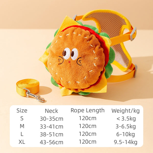 Arnés Ajustable con Correa para Pasear Perros y Gatos - Diseño Hamburguesa a Prueba de Escapes - Image 3