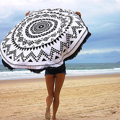 Tapete de Playa Redondo Yoga con Diseño Estampado Europeo - Image 4