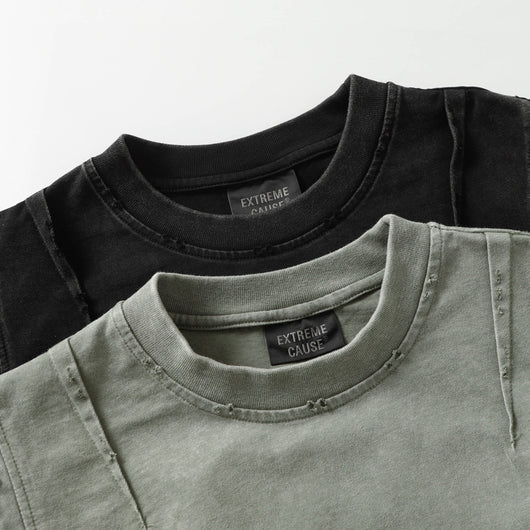 Camiseta Oversized Efecto Gastado con Costuras de Diseño - Image 11