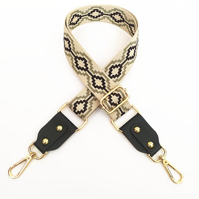 Correa Ajustable para Bolso Mensajero con Tejido Jacquard y Detalles en Cuero - Image 6