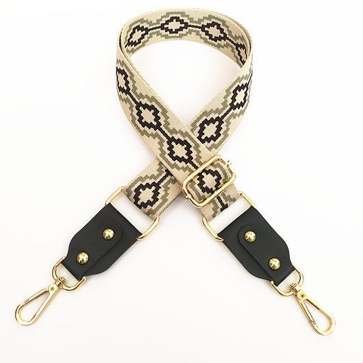 Correa Ajustable para Bolso Mensajero con Tejido Jacquard y Detalles en Cuero - Image 6