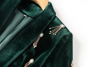 Traje de Terciopelo con Detalles de Cuentas para Mujer - Image 40