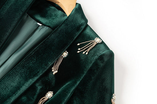 Traje de Terciopelo con Detalles de Cuentas para Mujer - Image 40