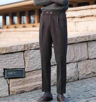 Pantalones Neapolitanos de Corte Recto Cintura Alta para Hombre - Image 21