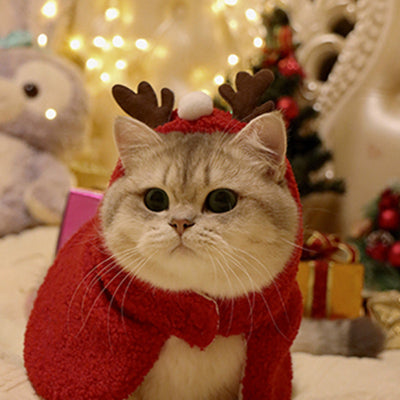 Capa y Gorro Navideño con Astas para Mascotas - Abrigo Cálido Otoño e Invierno - Image 2