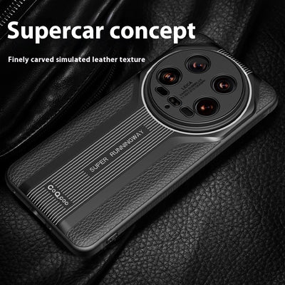 Funda Protectora de Porcelana con Patrón de Cuero - Resistente a Caídas
