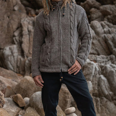 Suéter de Hombre Otoño Invierno Color Sólido - Image 11