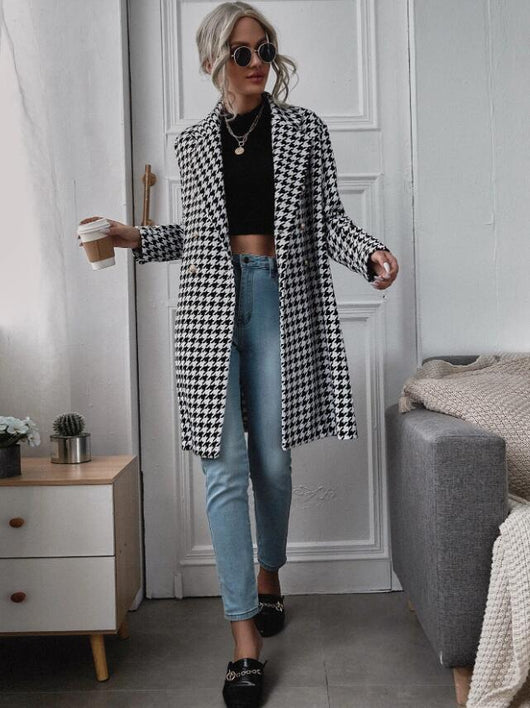 Abrigo Cuadros Clásico Doble Botonadura - Estilo Casual Invierno - Image 2