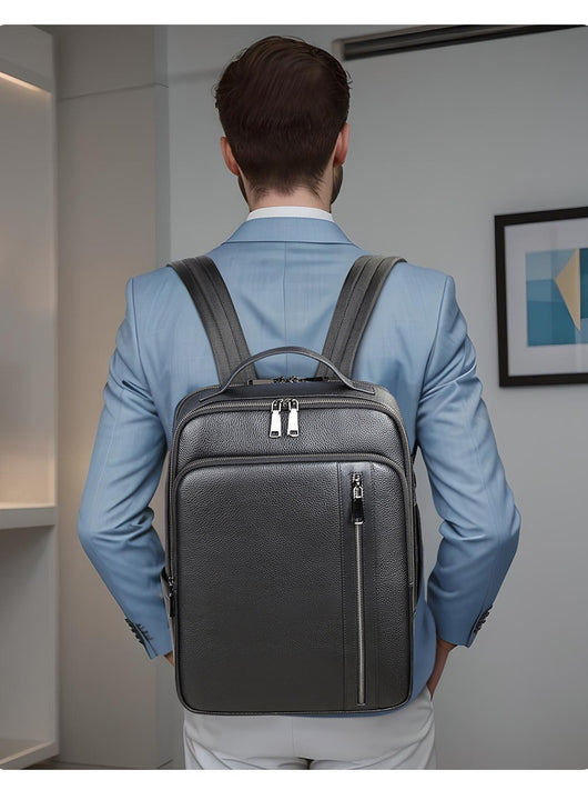 Mochila de Cuero para Hombre - Gran Capacidad Multifuncional - Image 10
