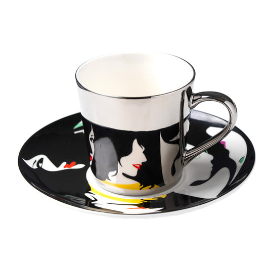 Taza Cerámica Retro con Espejo - Taza de Agua para Té de la Tarde - Image 16