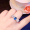 Anillo de Topacio Azul Natural con Brillo Cristalino