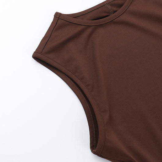 Jumpsuit Deportivo Espalda Descubierta Ajustado en Colores Sólidos - Image 15