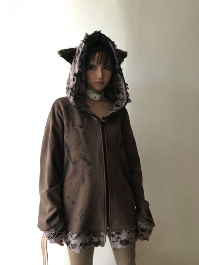 Sudadera con Capucha Desgarrada Dark Subculture - Image 10