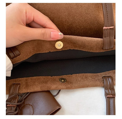 Bolso de Hombro Retro Ante Otoño Invierno Gran Capacidad Premium - Image 19