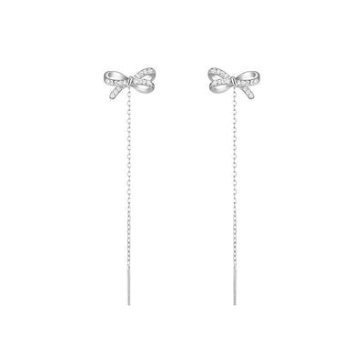 Aretes de Moño Elegante con Borla Larga - Image 5