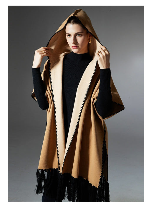 Poncho Hoodie con Borlas - Abrigo Versátil para Otoño e Invierno - Image 11