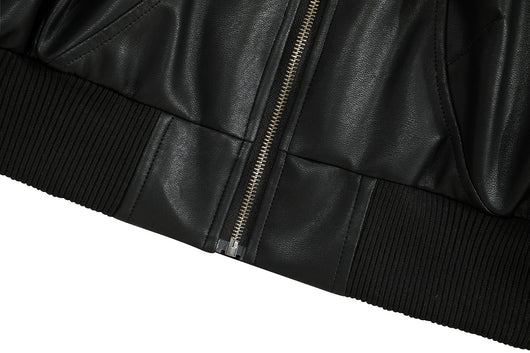 Chaqueta de Cuero PU y Algodón - Estilo Urbano Minimalista para Invierno - Image 9