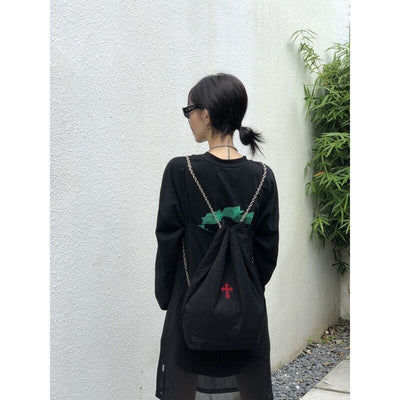 Bolso Bandolera Mujer Diseño Exclusivo con Cadena y Bordado Cruzado - Image 11