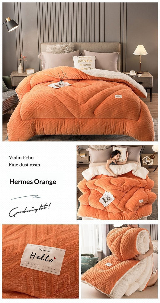Edredón Térmico de Lana de Cordero Grueso para Invierno - Image 8