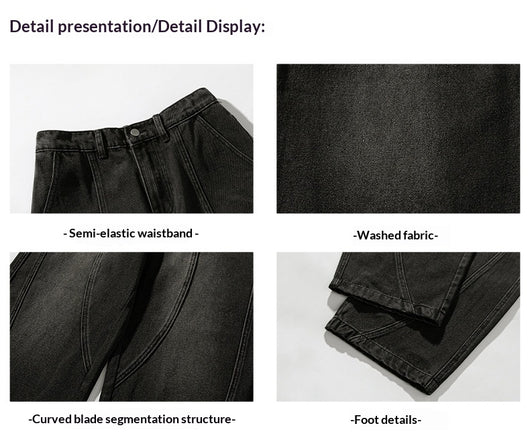 Pantalones Vaqueros Anchos Lavados para Hombre - Corte Holgado Casual - Image 18