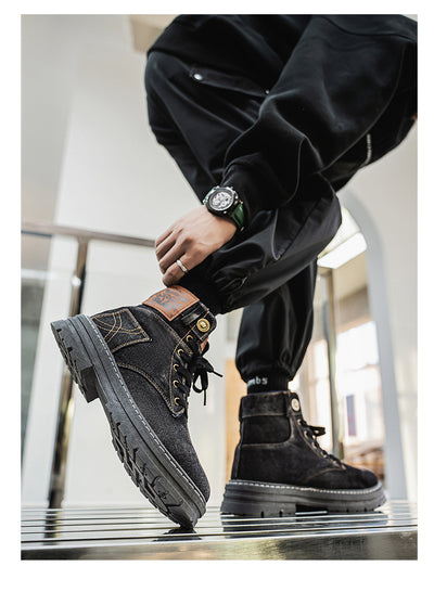 Botas Martin Denim Talla Grande para Hombre - Calzado de Trabajo Versátil - Image 17