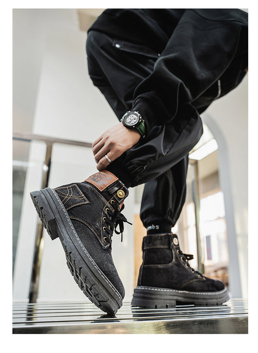 Botas Martin Denim Talla Grande para Hombre - Calzado de Trabajo Versátil - Image 17
